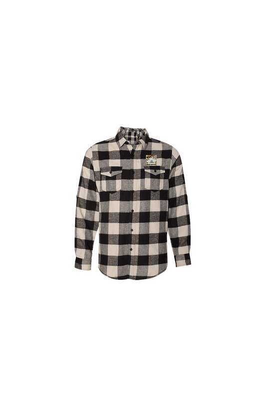 SFA's Good 👁 symbol Long-Sleeve-Flannel-Ecru-And-Black