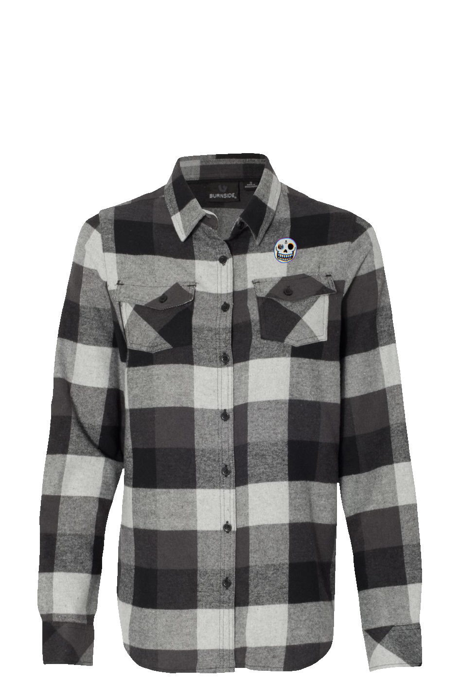 Womens Long Sleeve Grey Flannel ft.embroidery logo